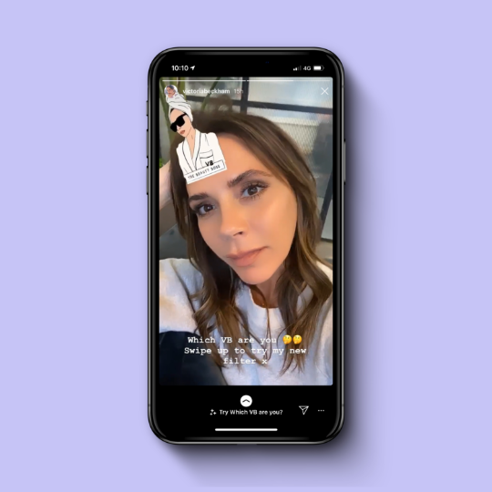  image of a phone with Victoria Beckham